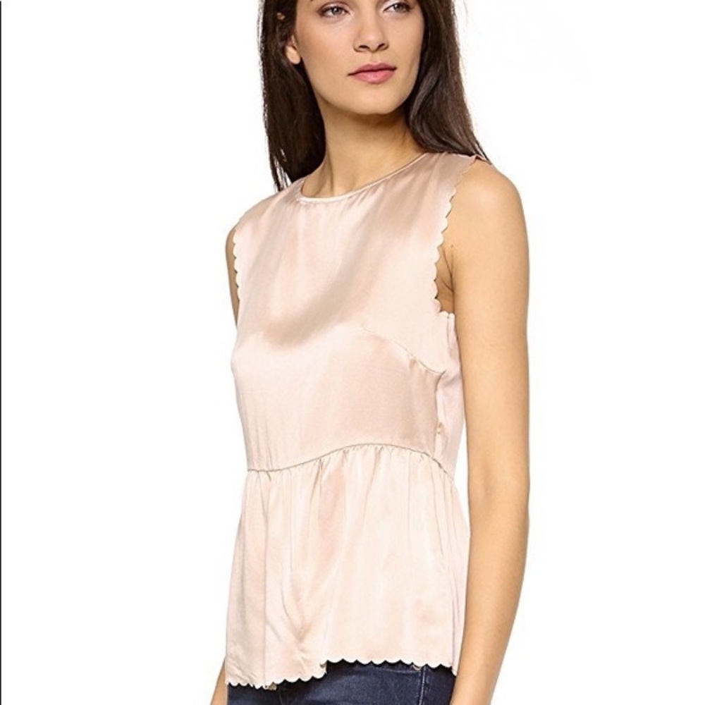 Madewell Silk Scallop Peplum Blouse